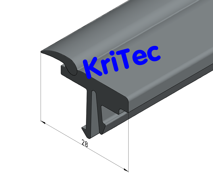 KriTec Scheibeneinfassleiste 8 4-6mm, grau ähnlich RAL 7042
