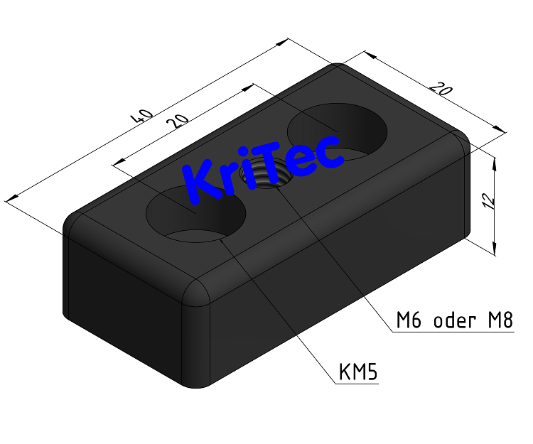 KriTec Transport- und Fußplatte 5 St 40x20