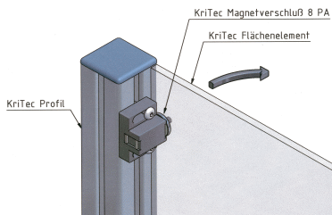 KriTec Befestigungswinkel für Magnetverschluss 5 an Nut 6 Raster 30