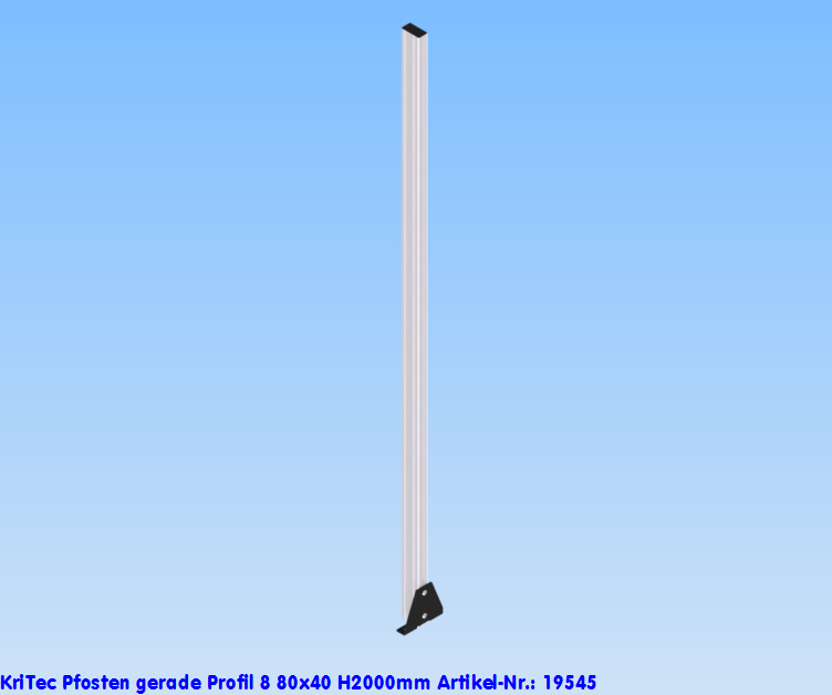 KriTec Pfosten gerade Profil 8 80x40 H2.300mm
