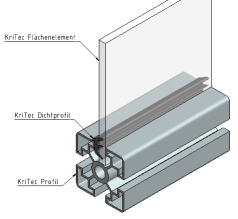 KriTec Dichtprofil 10 Raster 45, 4-6mm, schwarz