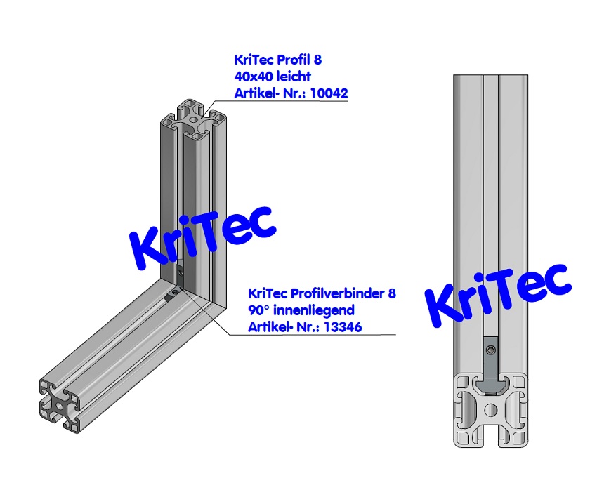 KriTec Profilverbinder 8 90° innenliegend