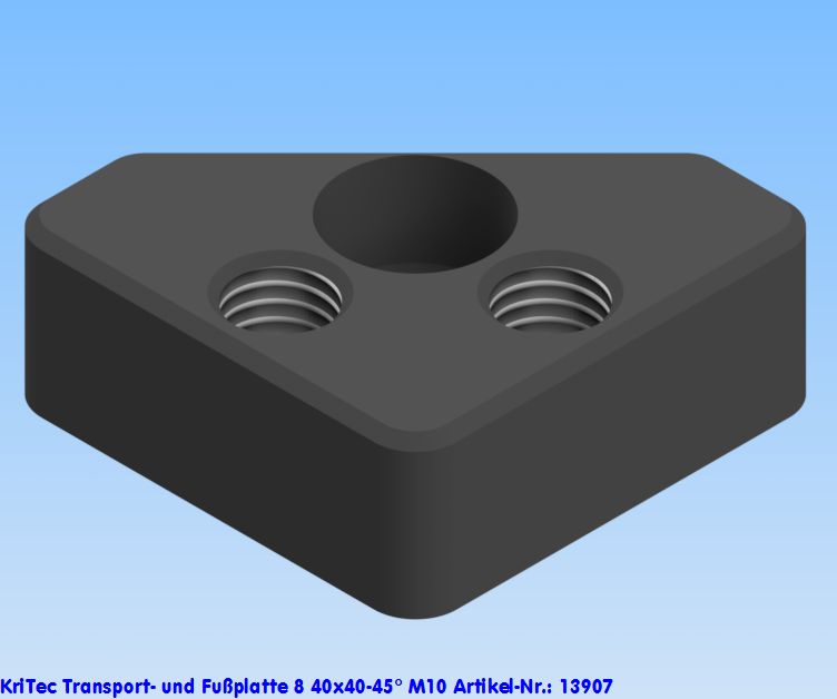 KriTec Transport- und Fußplatte 8 40x40-45° M10