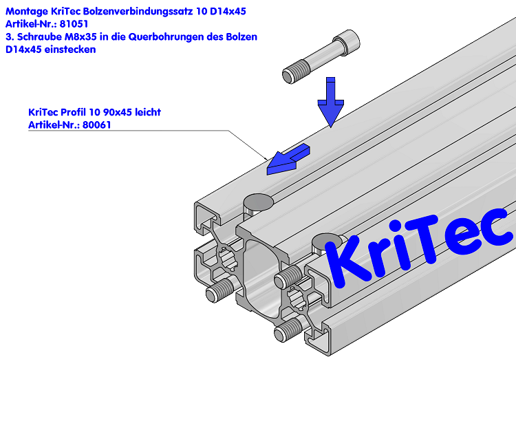 KriTec Bolzenverbindungssatz 10 D14x45