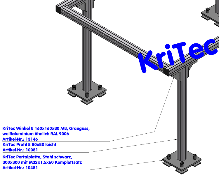 KriTec Bodenhülse M32x1,5-100 mm lang brüniert