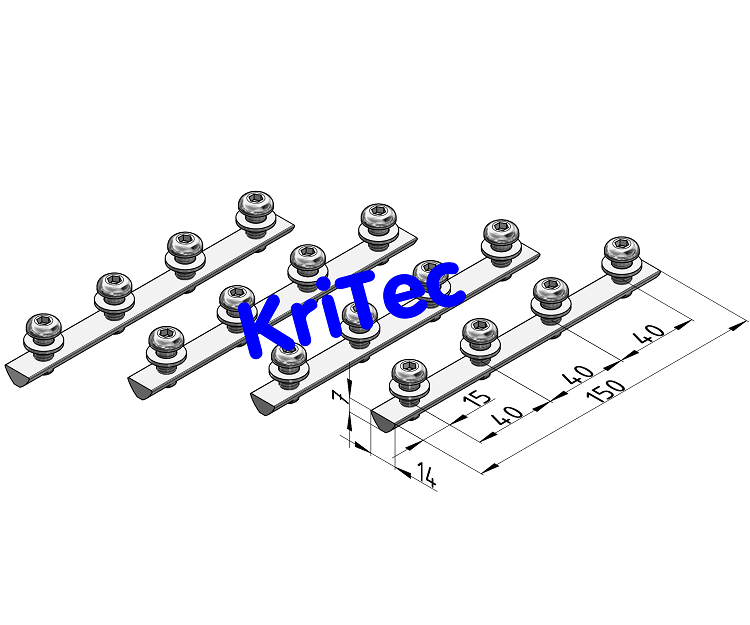 KriTec Befestigungssatz für Winkel 8 160x160 M8 (vierfach)