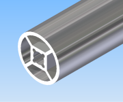 KriTec Rundrohr D28 mit Innenverstrebung, Aluminium natur eloxiert