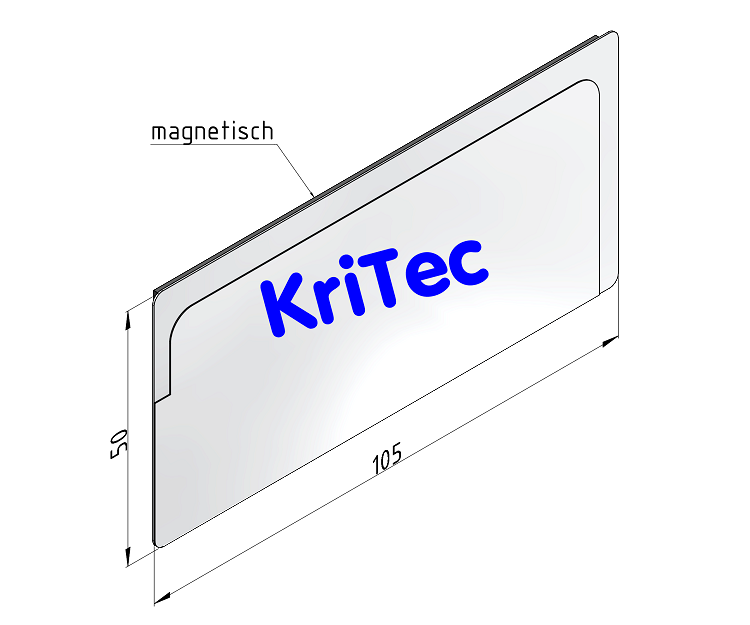 KriTec Etikettenträger, magnetisch, oben offen, 50x105mm
