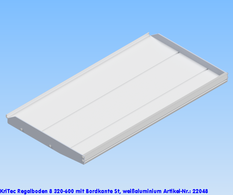 KriTec Regalboden 8 320-600 mit Bordkante St, weißaluminium