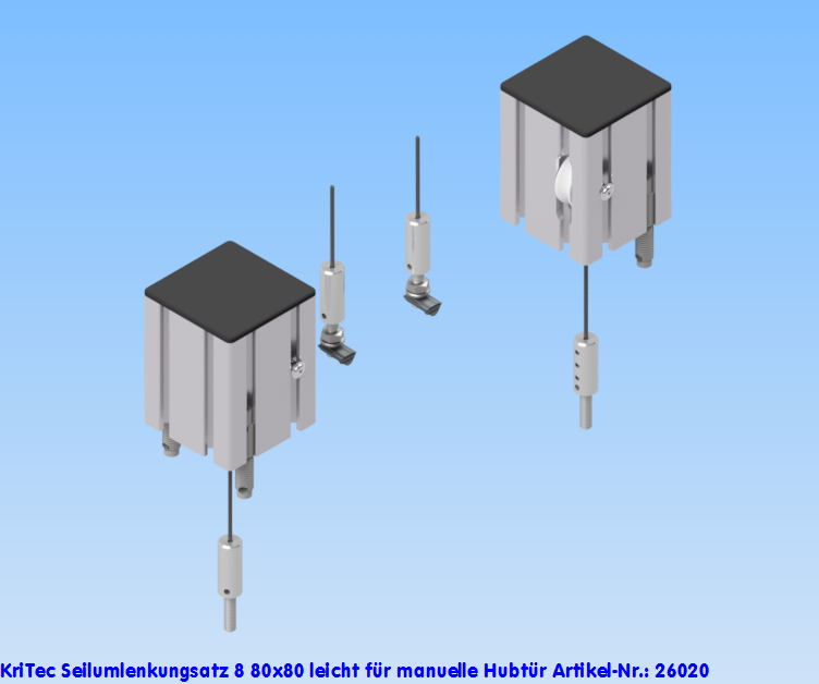 KriTec Seilumlenkungssatz 8 80x80 leicht für manuelle Hubtür