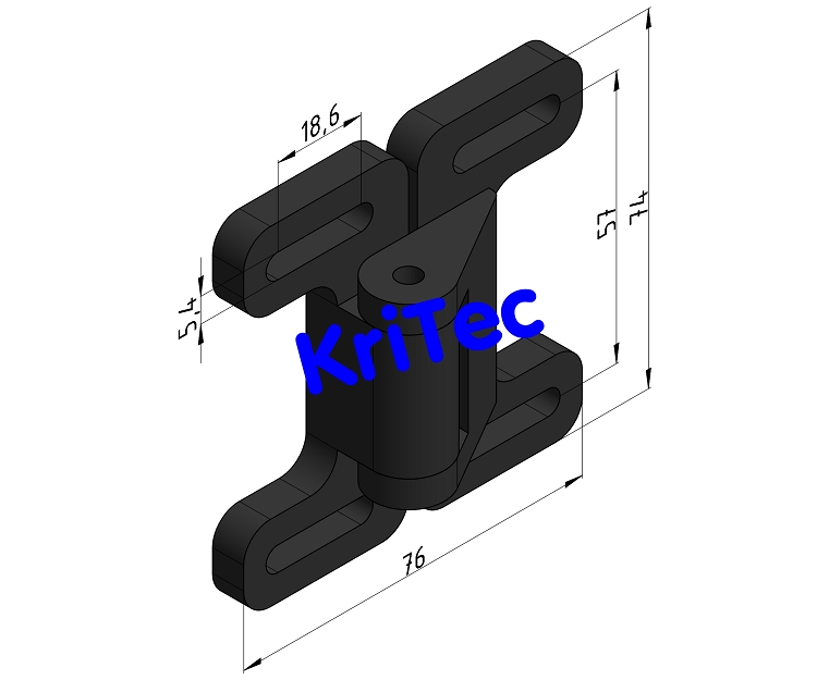 KriTec Doppelkugelschnäpper PA, schwarz