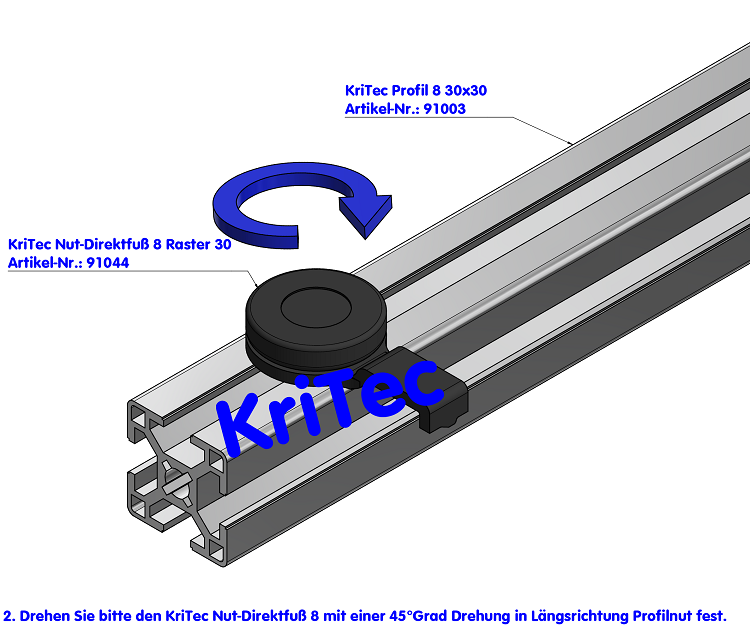 KriTec Nut-Direktfuß 8 Raster 30