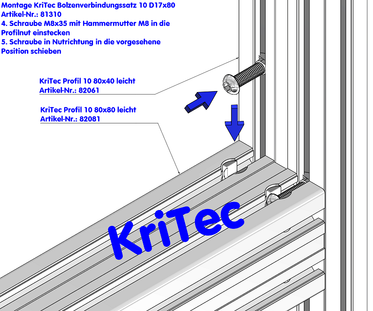 KriTec Bolzenverbindungssatz 10 D17x80