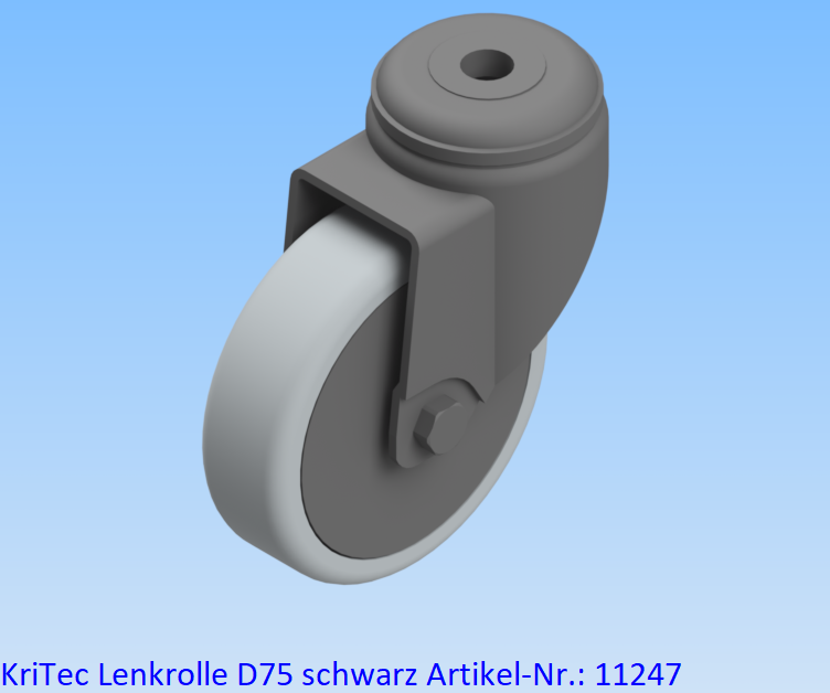KriTec Lenkrolle D75 schwarz - auch antistatisch