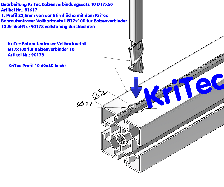 KriTec Bolzenverbindungssatz 10 D17x60