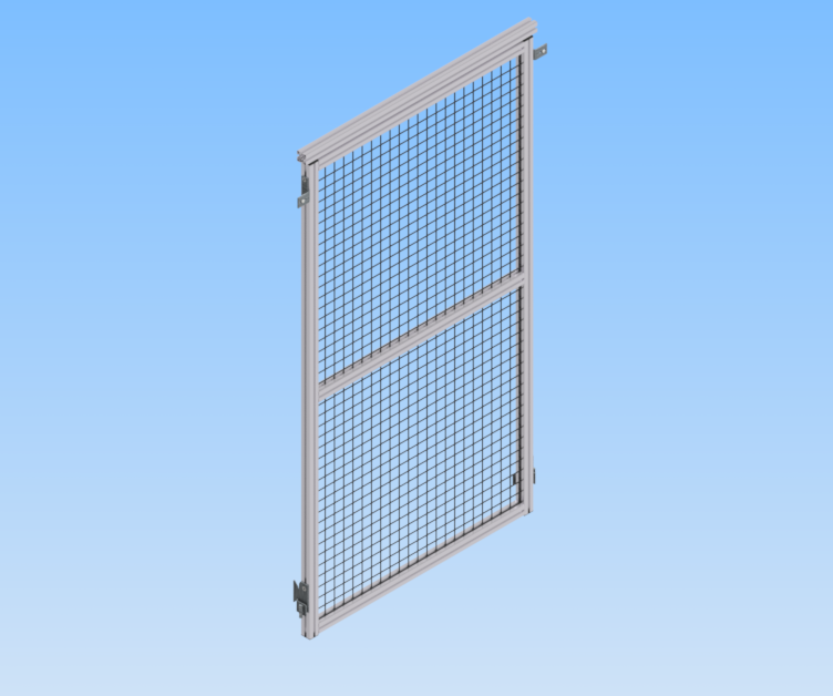 KriTec Schutzzaunelement Nut 8 Raster 40, B1000xH2300mm, Schweißgitter 40x40x4 schwarz