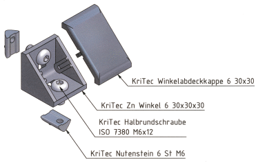 KriTec Winkel 6 30x30x30 Zn Standard