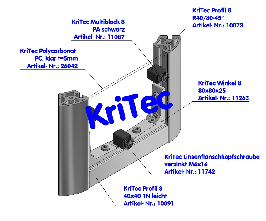 KriTec Profil 8 R40/80-45°