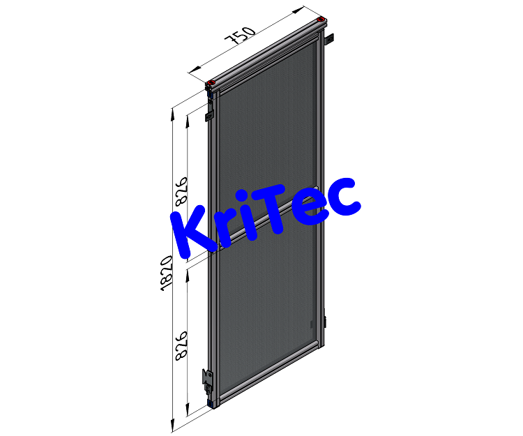 KriTec Schutzzaunelement Nut 8 Raster 40, B750xH2000mm, Schweißgitter 40x40x4 schwarz