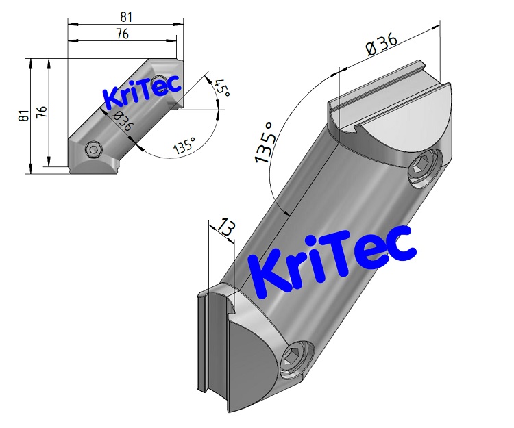 KriTec Diagonalstrebe D28 - 45°