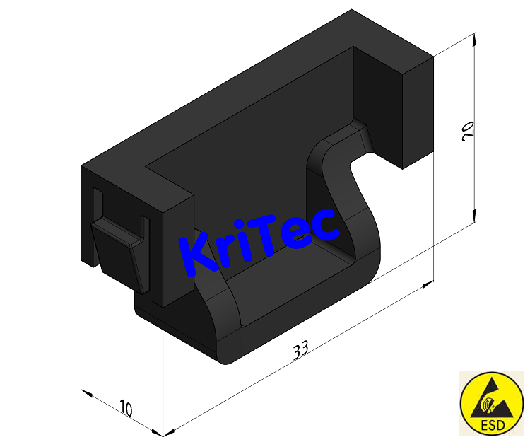 KriTec Endstück für Rollenelement D28 H26, schwarz ESD