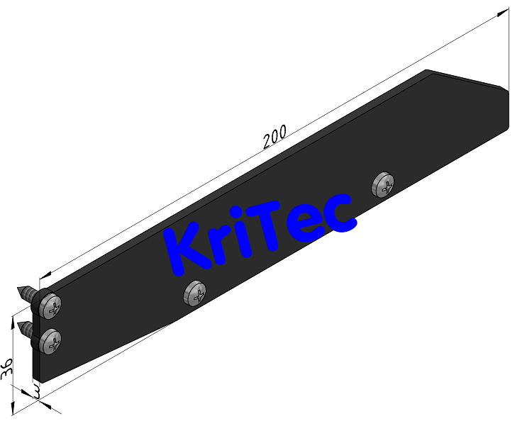 KriTec Regalboden-Abdeckkappensatz 8 200 mit Bordkante St, schwarz