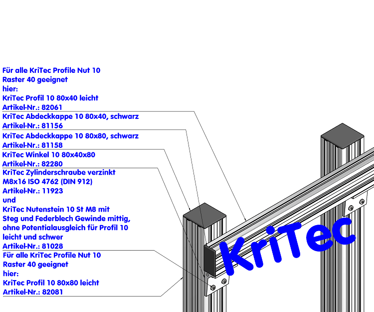 KriTec Winkel 10 80x40x80