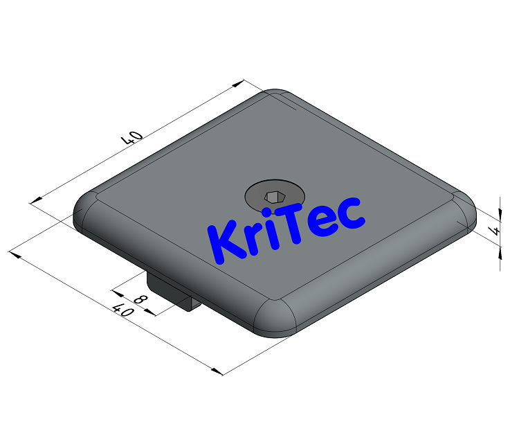 KriTec Abdeckkappensatz 8 Raster 40 PA GRAU, verschraubt