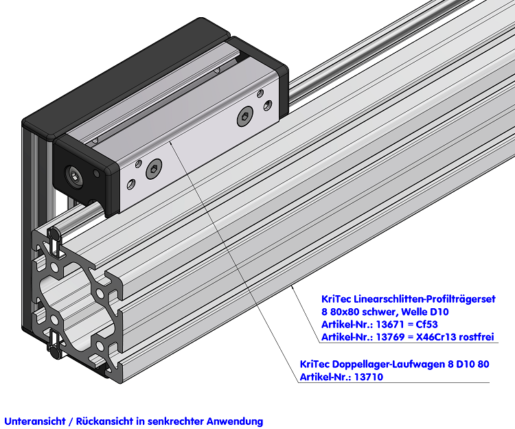 KriTec Doppellager-Laufwagen 8 D10 80