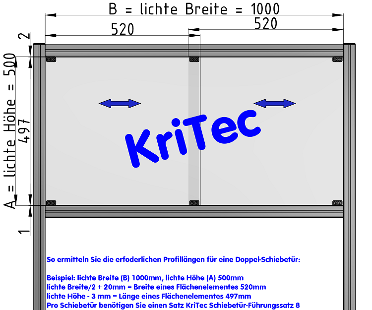 KriTec Schiebetür-Führungssatz 8