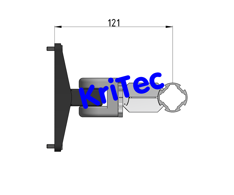 KriTec Monitorgelenk VESA 75-100 inkl. Adapter Profil-Rundrohr D30