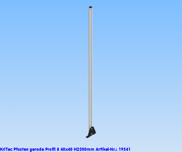 KriTec Pfosten gerade Profil 8 40x40 H2.300mm