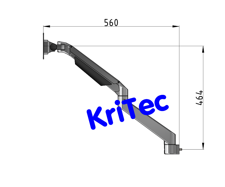 KriTec Monitorarm, höhenverstellbar 5 Gelenke, Premium
