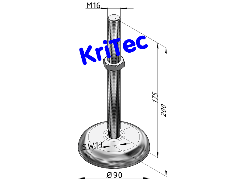 KriTec Stellfuß St 90 M16x175