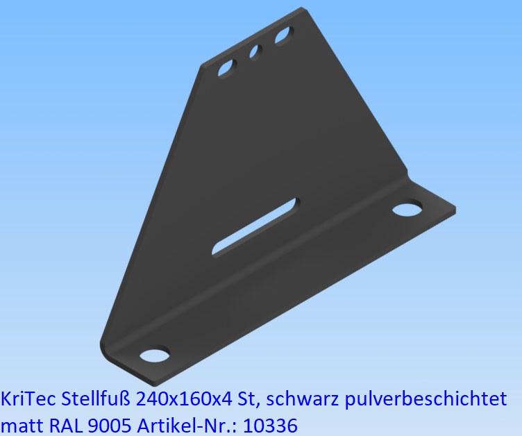 KriTec Stellfuß 240x160x4 St, schwarz pulverbeschichtet matt RAL 9005
