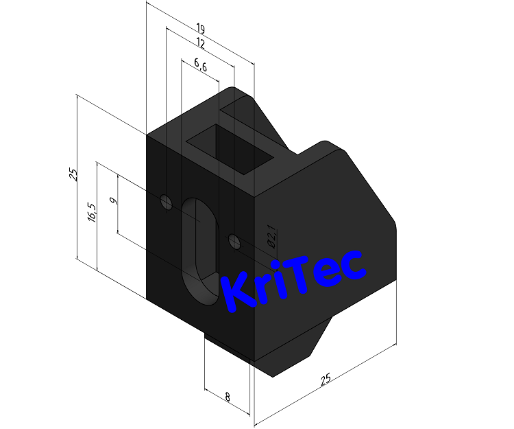 KriTec Befestigungsblock 8 PA 1-8 schwarz