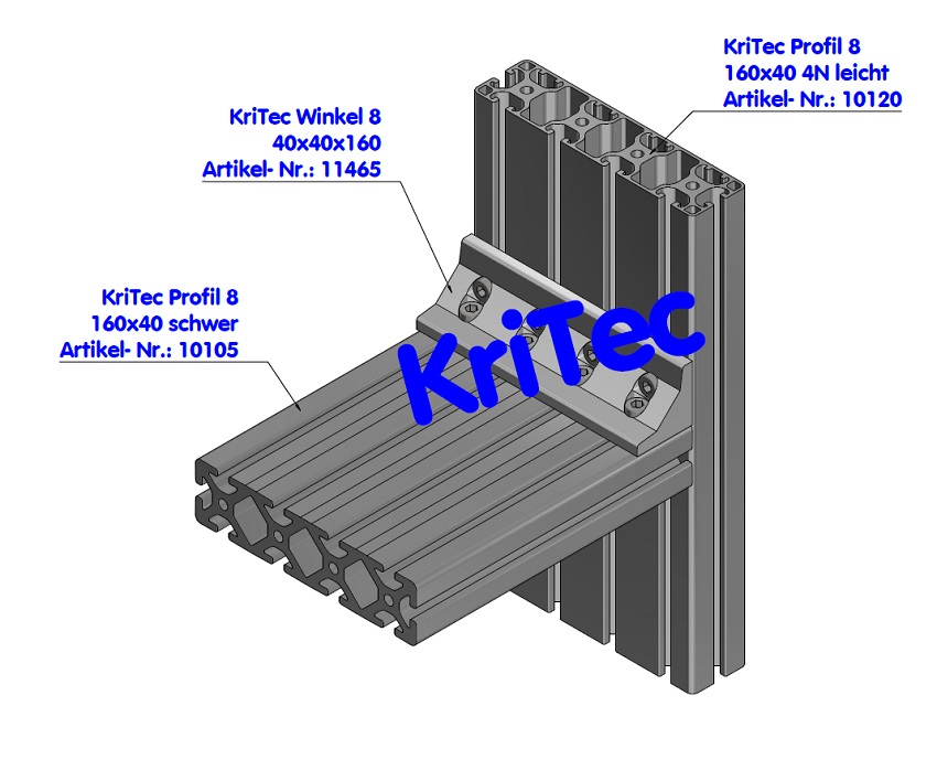 KriTec Profil 8 160x40 schwer