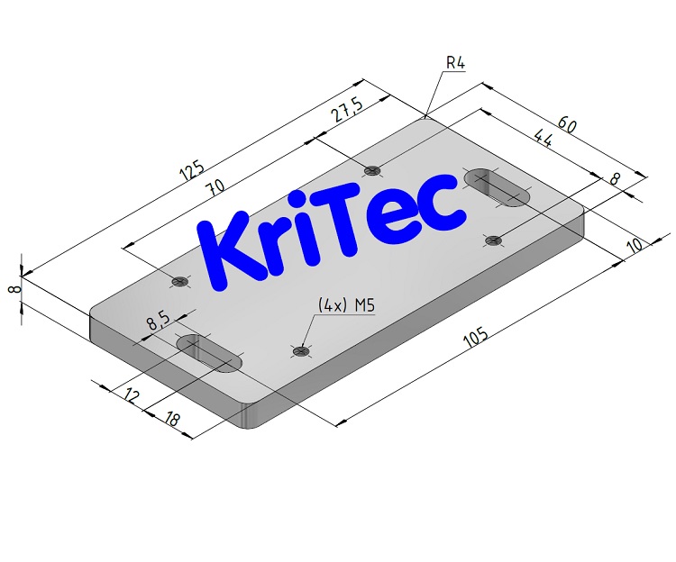 KriTec Adapterplatte Al für Druckluftanschlussdose
