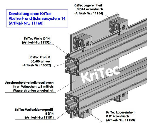 KriTec Lagereinheit 8 D14 zentrisch