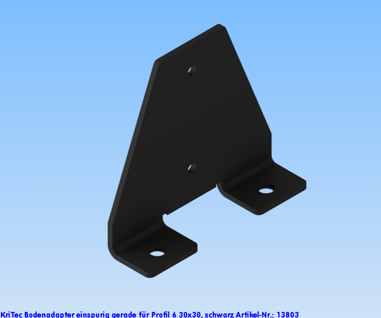 KriTec Bodenadapter einspurig gerade für Profil 6 30x30, schwarz