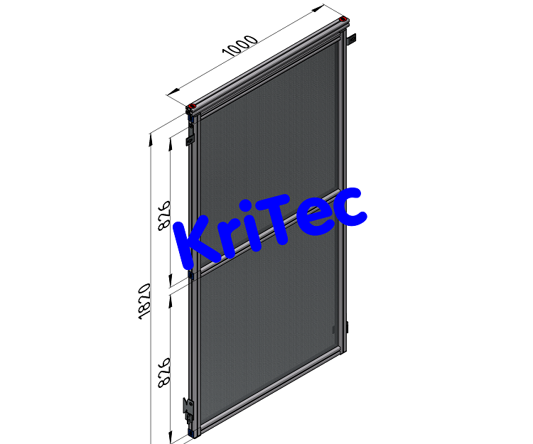 KriTec Schutzzaunelement Nut 8 Raster 40, B1000xH2000mm, Wellengitter St verzinkt 40x40x4