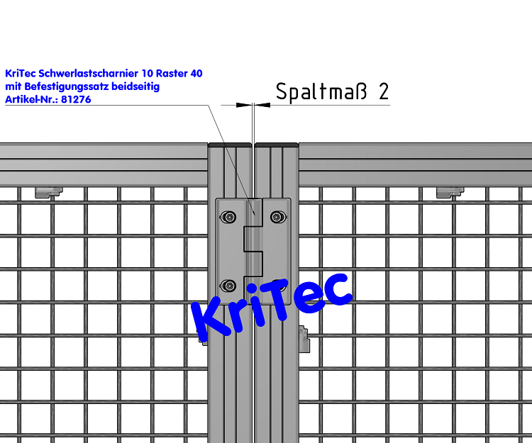KriTec Schwerlastscharnier 10 Raster 40