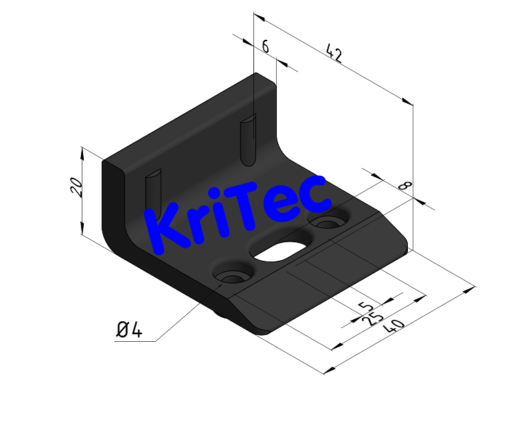 KriTec Anschlagwinkel 8 PA mit Befestigungssatz