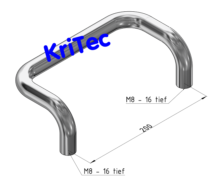KriTec Handgriff Al 200 gebogen, silber