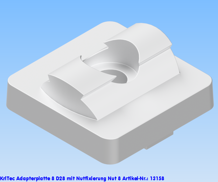 KriTec Adapterplatte 8 D28 mit Nutfixierung Nut 8