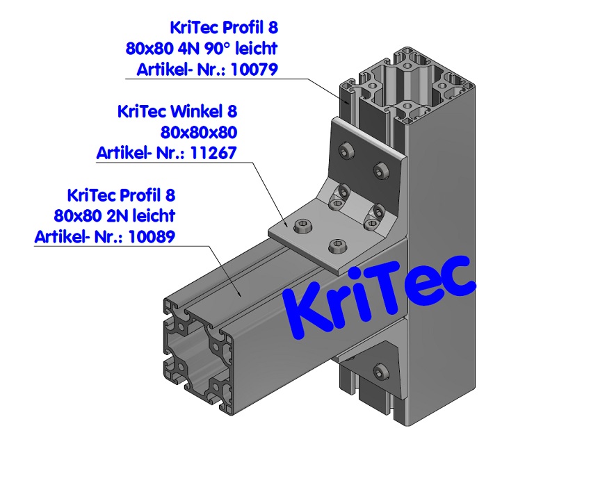 KriTec Winkel 8 80x80x80