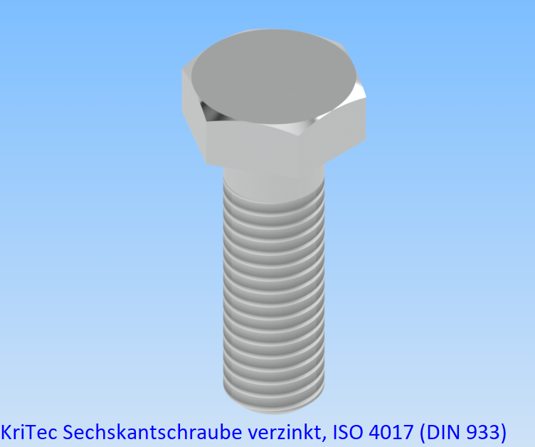KriTec Sechskantschrauben ISO 4017 (DIN 933) verzinkt