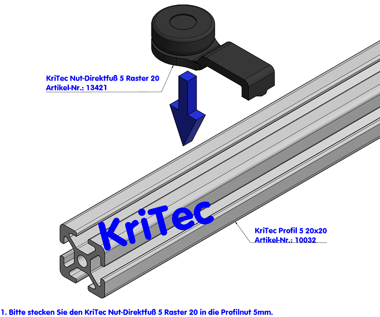 KriTec Nut-Direktfuß 5 Raster 20