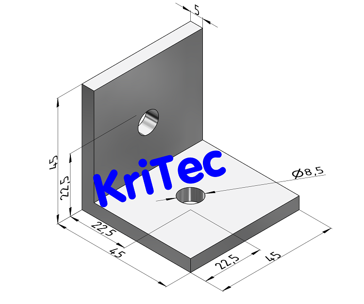 KriTec Aluminiumwinkel 10 45x45x45x5