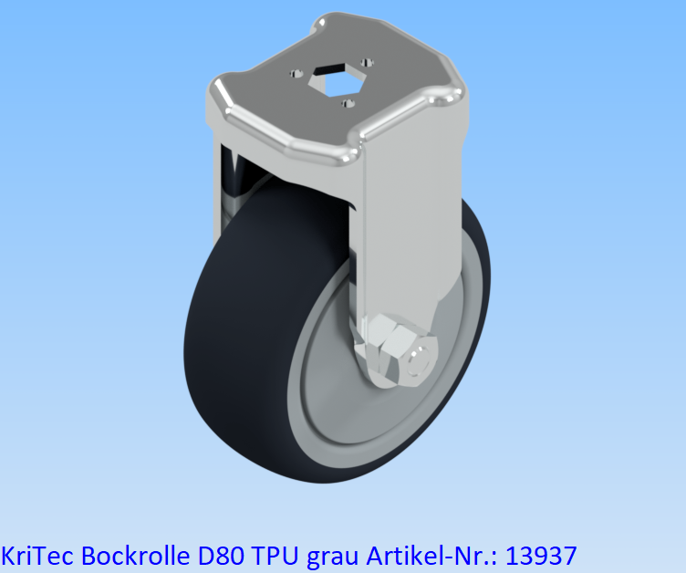 KriTec Bockrolle D80 TPU grau